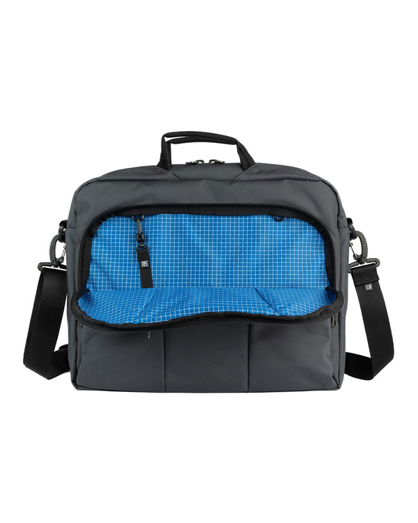 The Cadet in Nebulous Grey Ballistic with a Island (bright blue with white grid) 200 Halcyon interior.